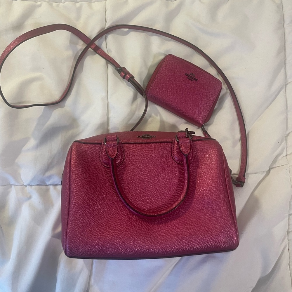 Coach Fuchsia Satchel & Wallet